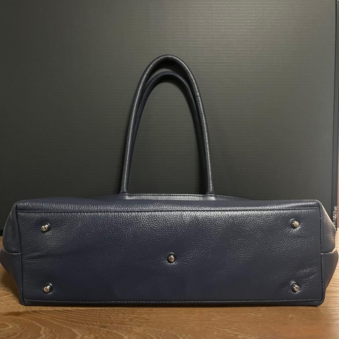 ラトム　RATOM レザー　トートバック　ネイビー