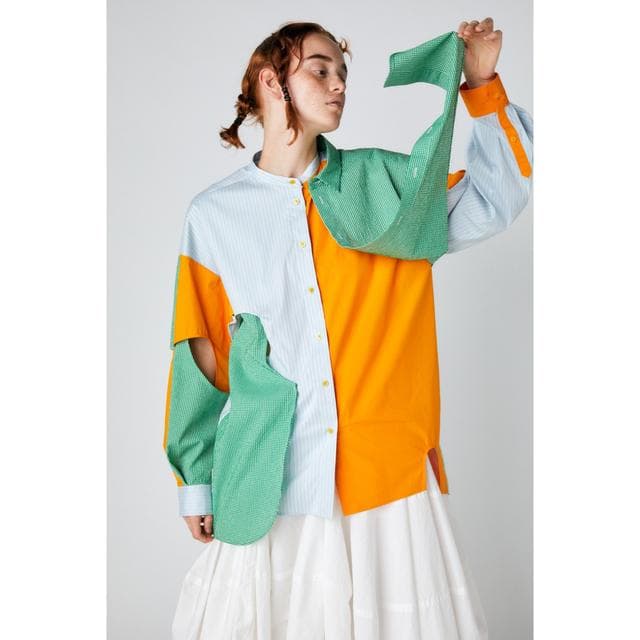 ENFOLD エンフォルド サッカーギンガム ホールSHIRT