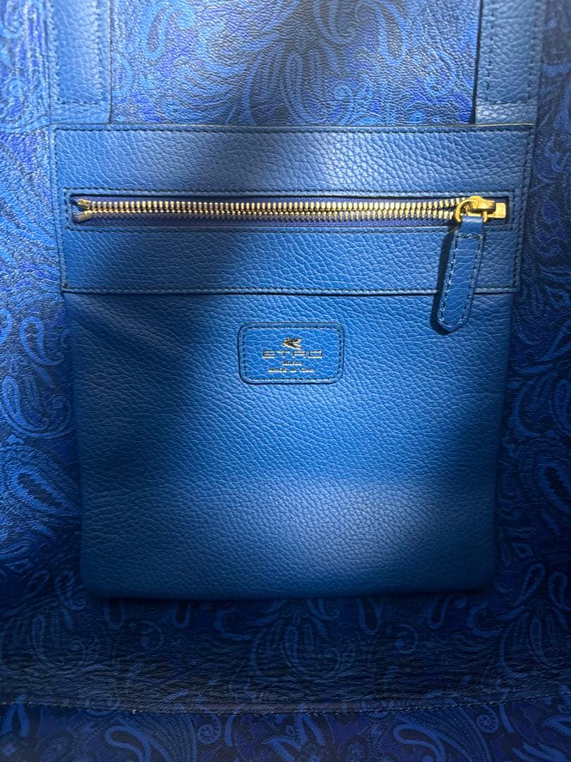 メンズトートバッグ / ロイヤルブルー / ゴートレザー