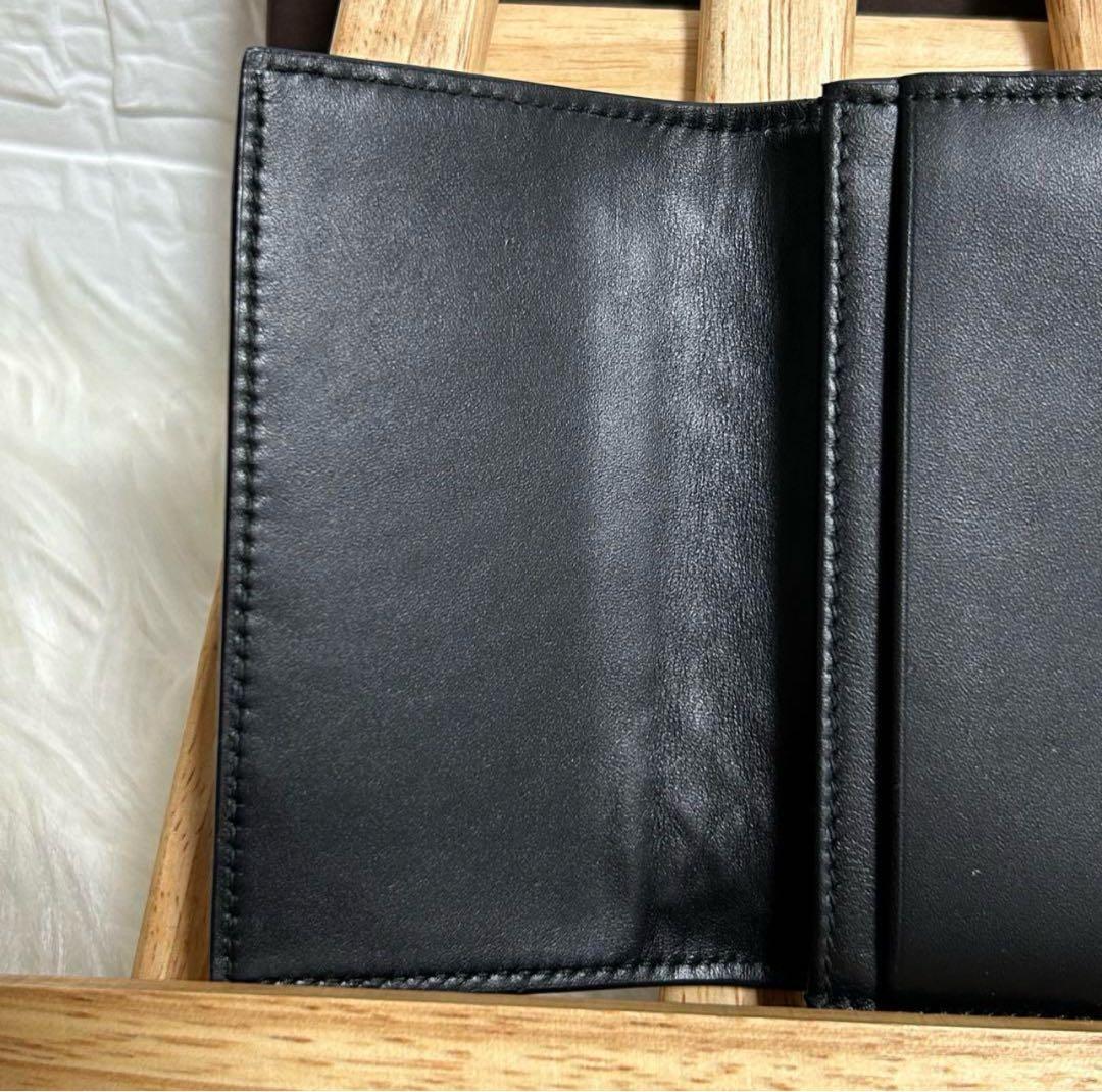 ボッテガヴェネタ イントレチャート 名刺入れ カードケース ブラック レザー