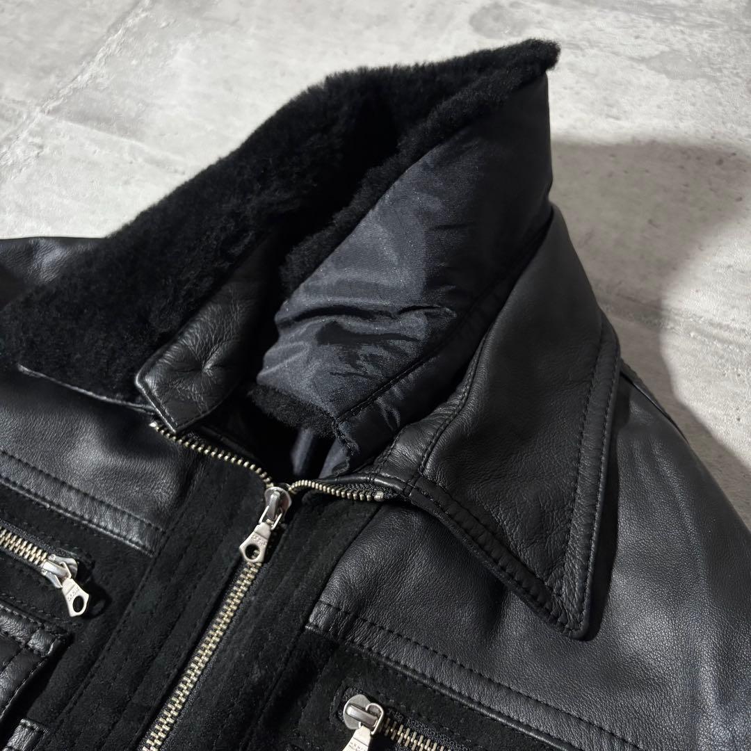 ジャケット・アウター 2000's mouton leather jacket y2k opium