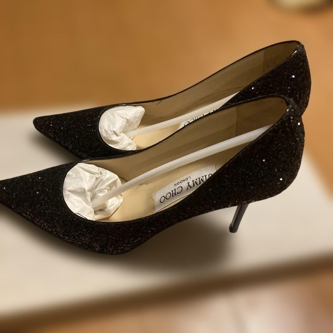 【美品】JIMMY CHOO グリッターパンプス　34