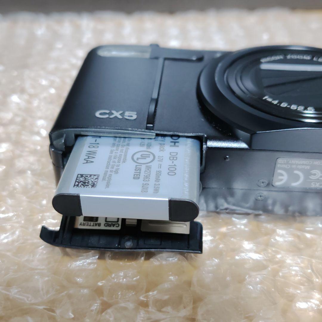 【美品 動作確認済】リコー CX5 オールドコンデジ ブラック 外箱 説明書