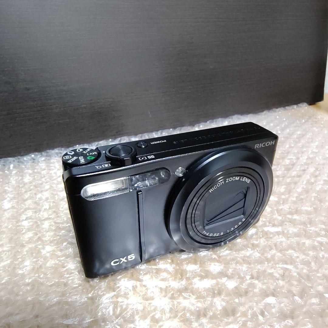 【美品 動作確認済】リコー CX5 オールドコンデジ ブラック 外箱 説明書