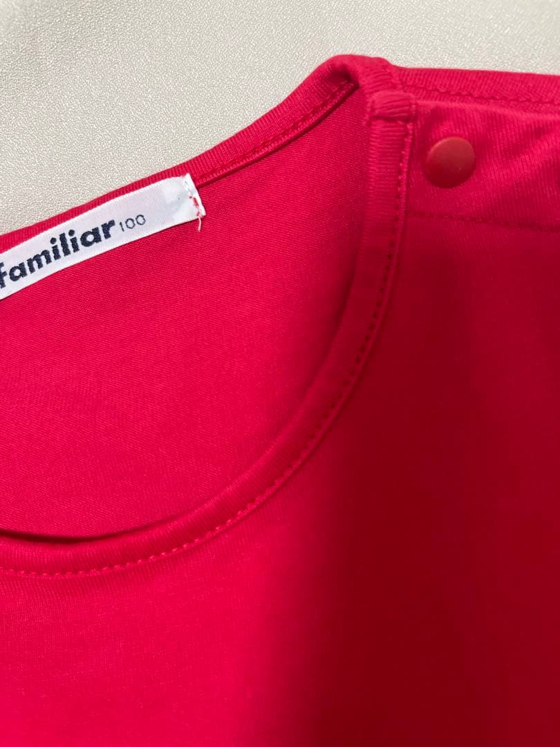 familiar 100 半袖ワンピース 赤