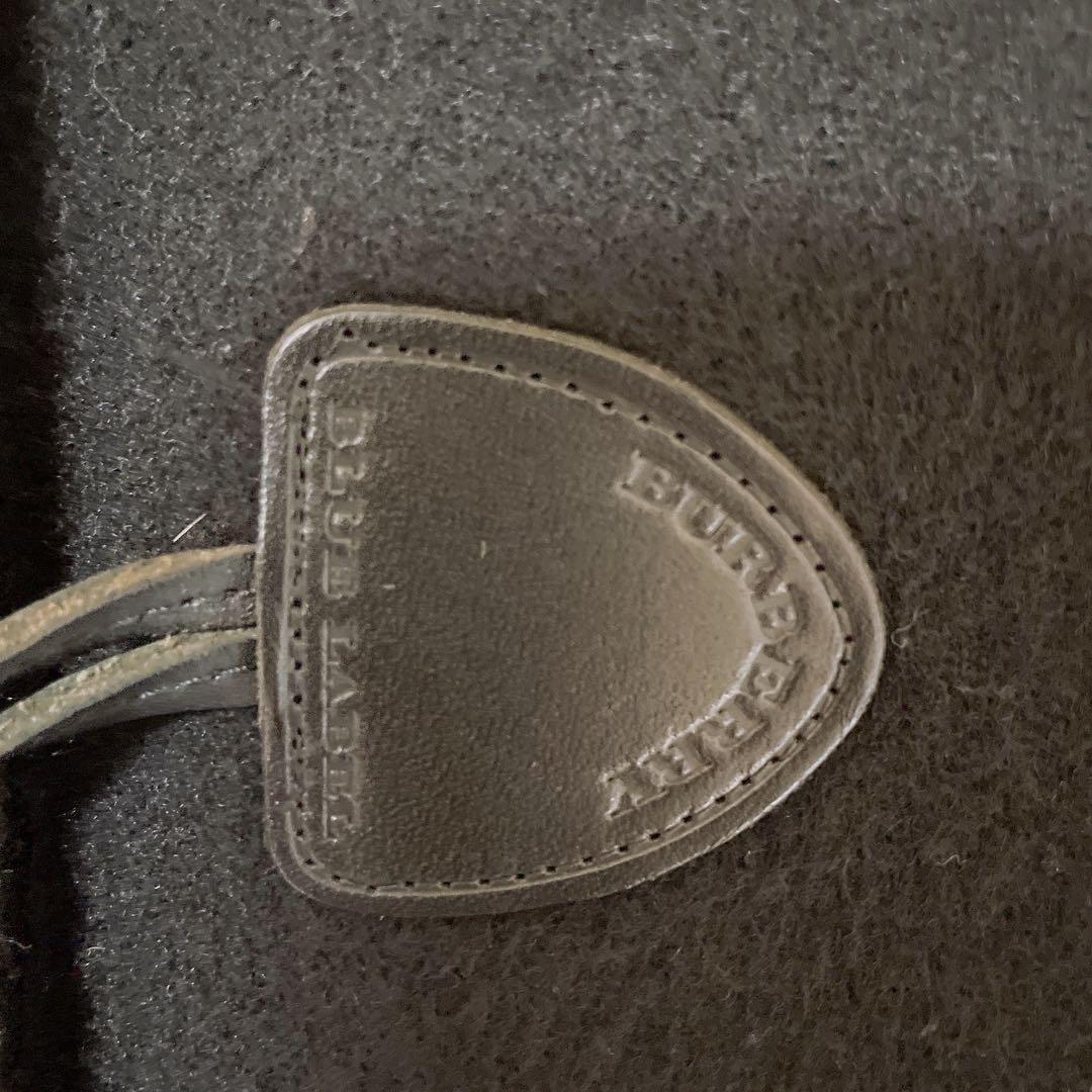 美品 バーバリーブルーレーベル　ノバチェック　フード　ダッフルコート　黒