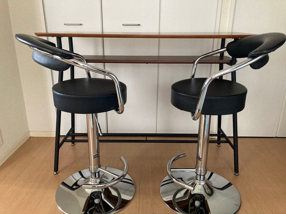 ニトリ　カウンターチェア　黒　2脚セット