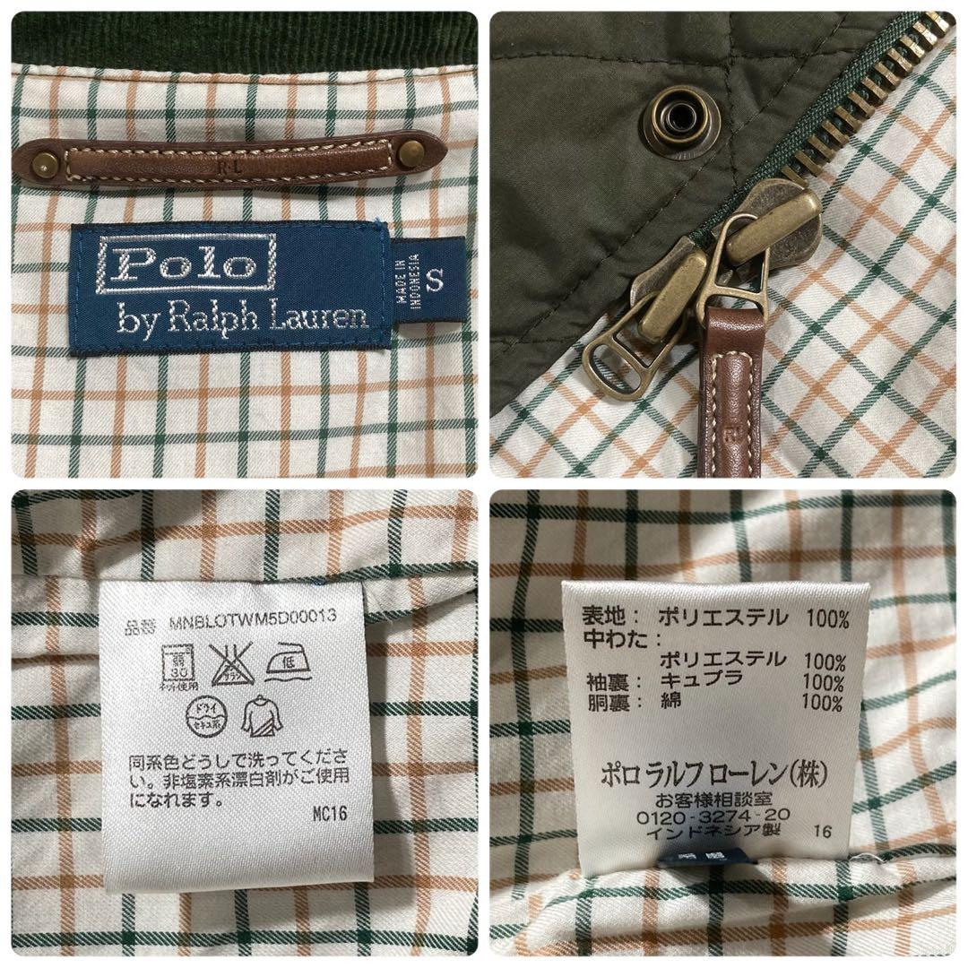 美品 ポロラルフローレン キルティングジャケット 襟コーデュロイ 中綿入り ロゴ