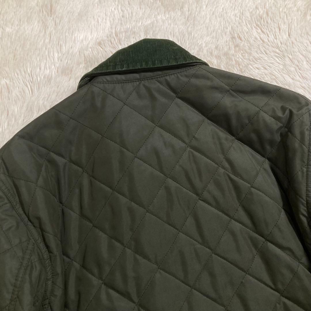 美品 ポロラルフローレン キルティングジャケット 襟コーデュロイ 中綿入り ロゴ