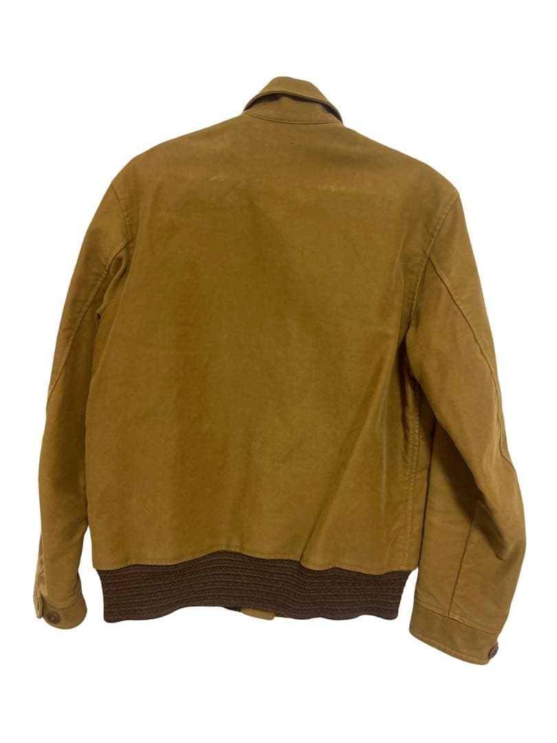 リアルマッコイズ ブラウンボタンジャケット リブ編み裾付き