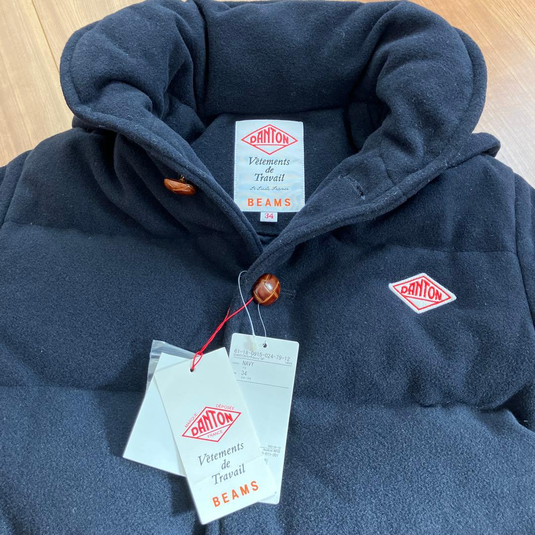 BEAMS 別注 DANTON ダントン ダウンジャケット ネイビー 34