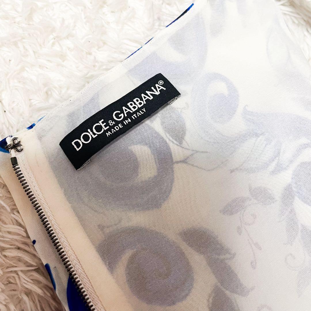 タグ付 近年 ドルチェ&ガッパーナ マジョリカ ワンピース ブルー シルク40