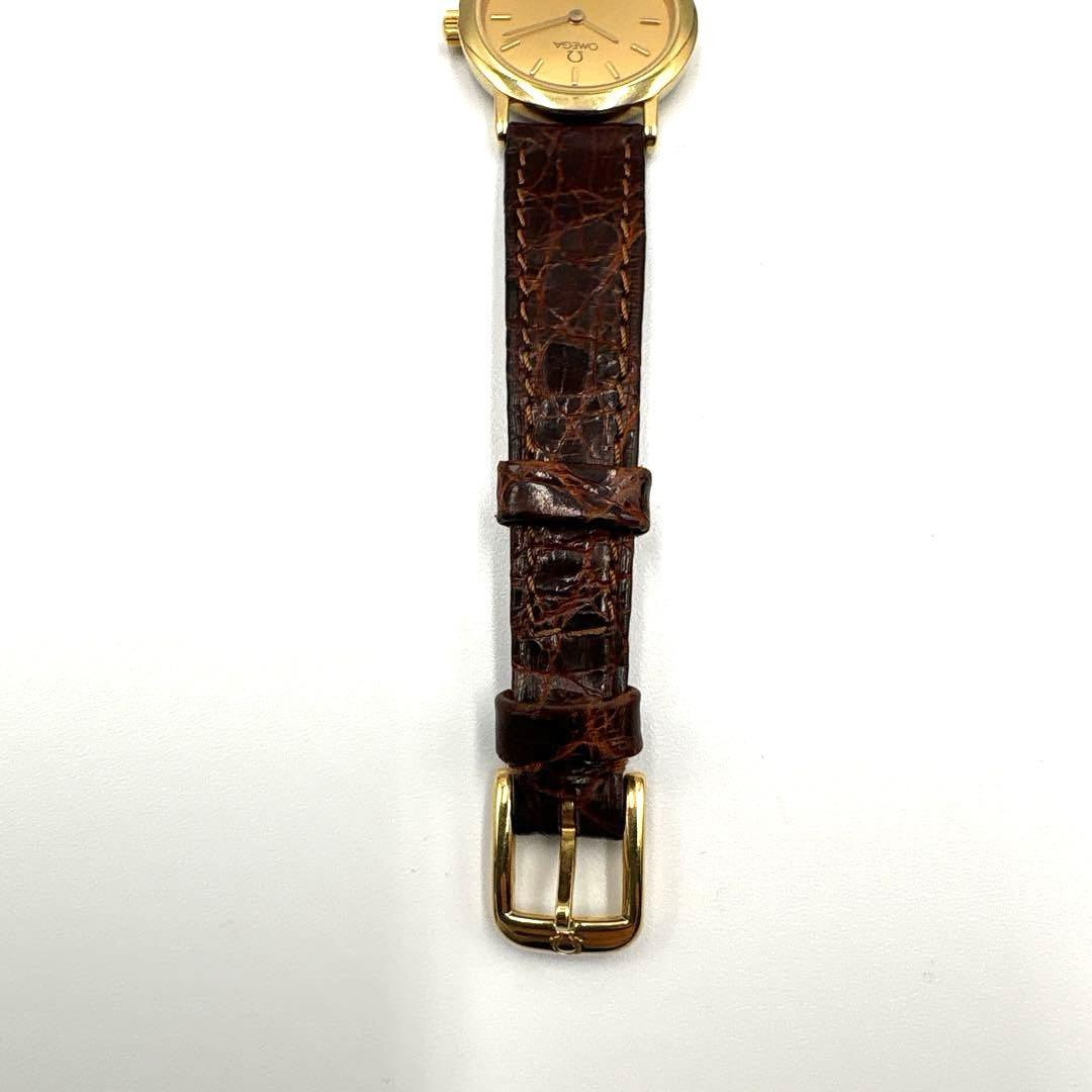 【外観美品】不動 OMEGA ゴールド クォーツ レディース 腕時計 箱付