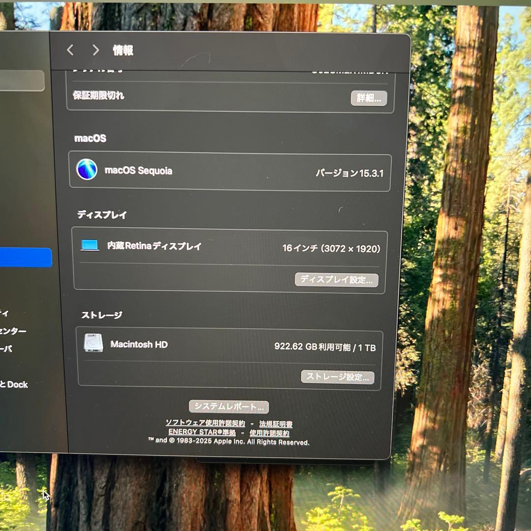 MacBook Pro 16インチ 2019 i9 16GB 1TB