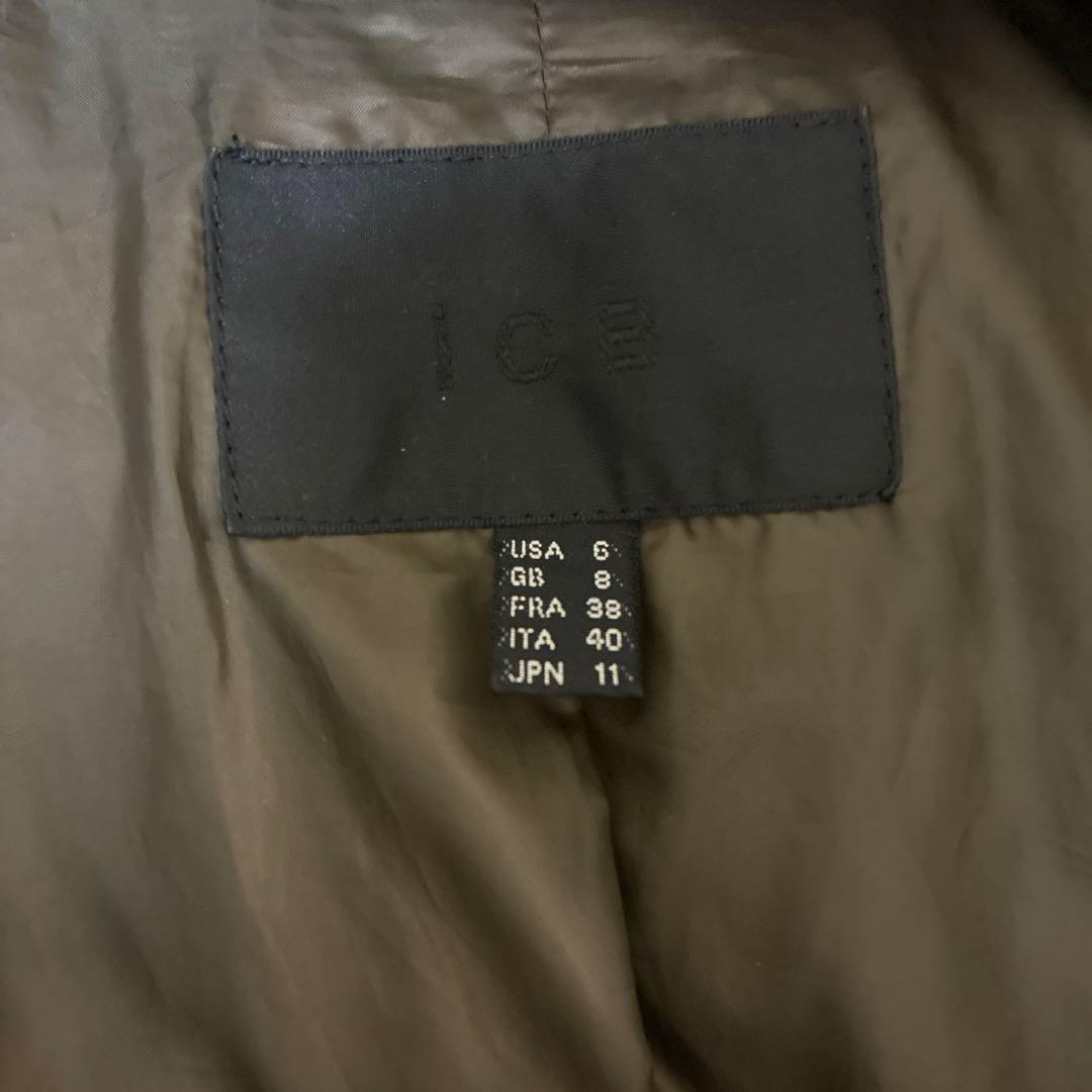 ICB オンワード樫山 ダウンコート ダブルブレスト カーキ AラインM-L