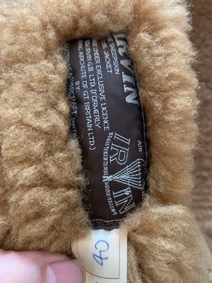 あき IRVIN シープスキン フライトジャケット