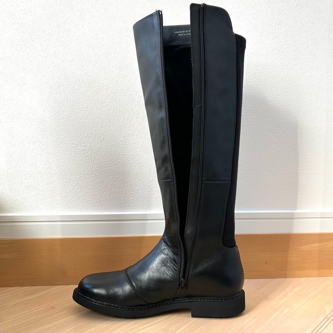 未使用級✨ CAMPER 【25㎝】 ニューマン ロングブーツ レザー ブラック