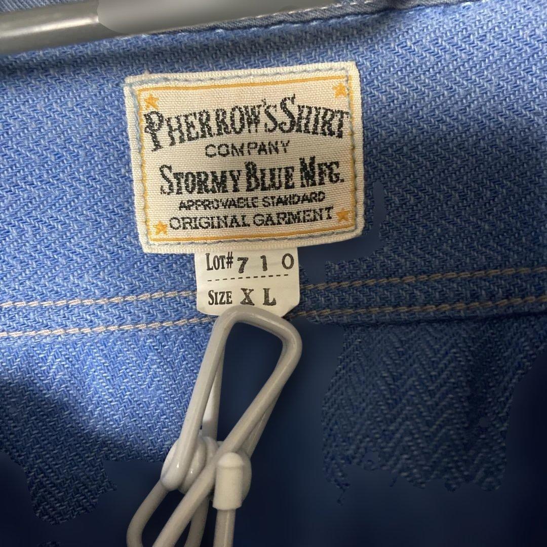 Pherrow's ヘリンボーンネルシャツ XL