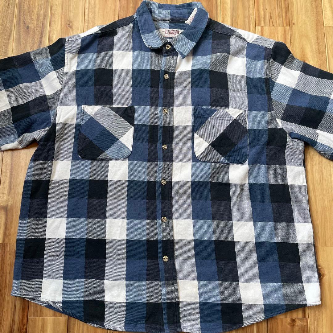 90s BIGMAC ネルシャツ ブロックチェック ブルー ビッグマック
