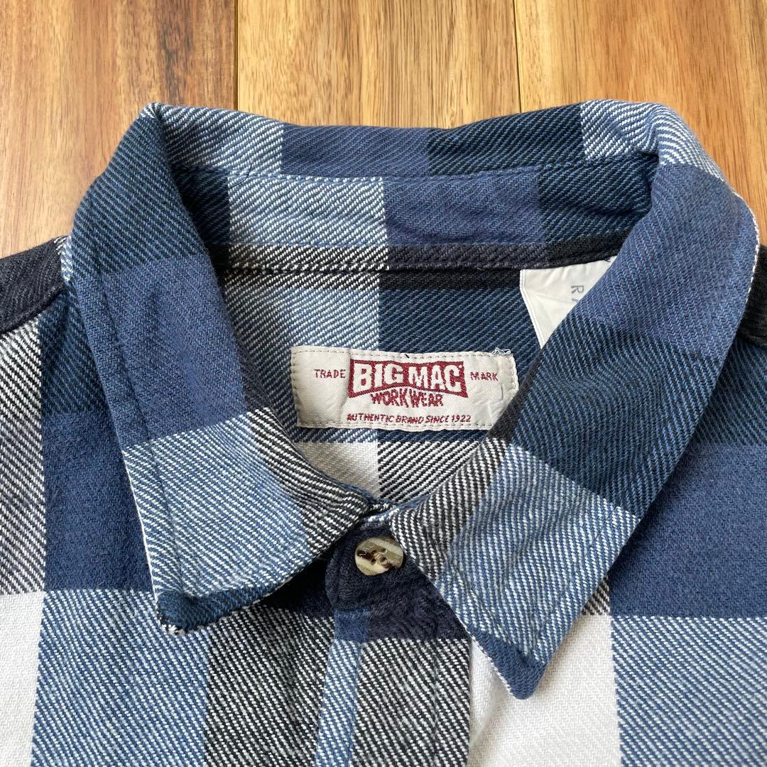 90s BIGMAC ネルシャツ ブロックチェック ブルー ビッグマック