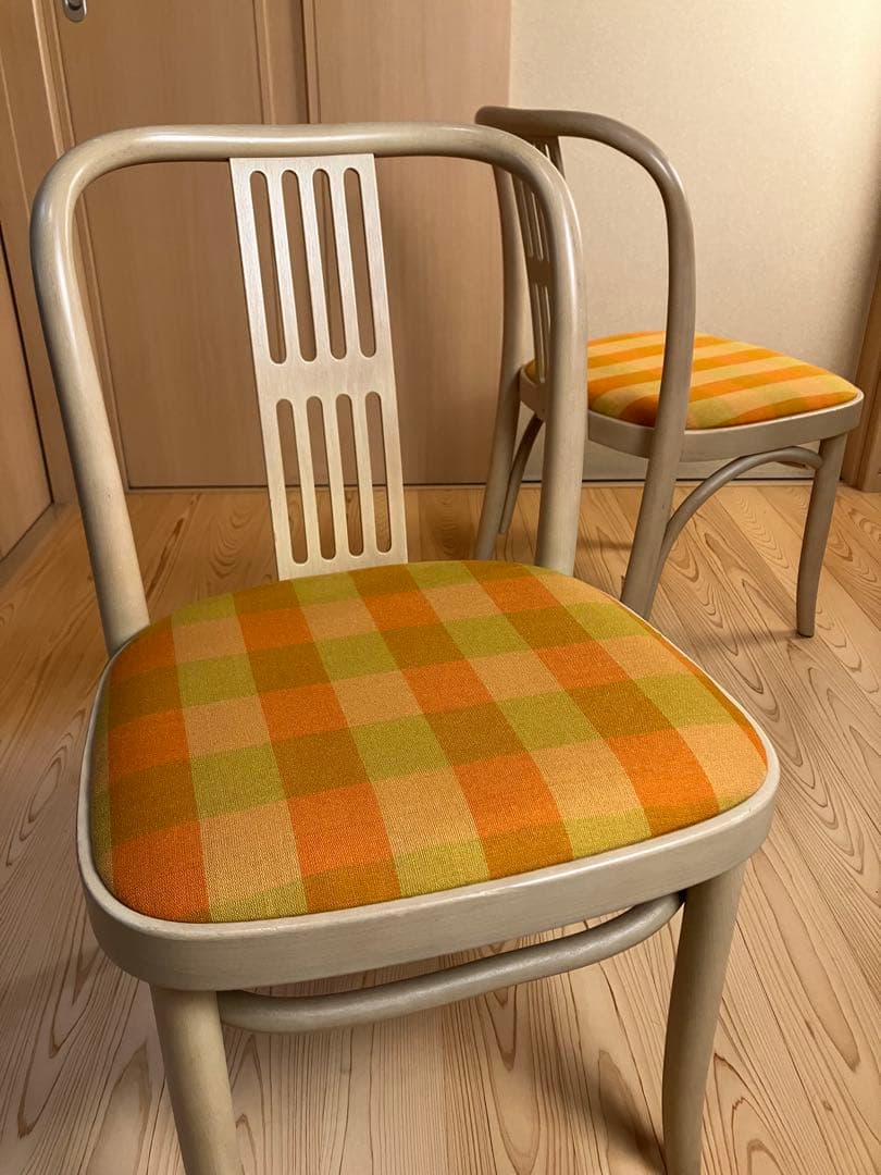 秋田木工　ダイニングチェア　シート張替え済　国産ビンテージ　北欧　曲木　椅子