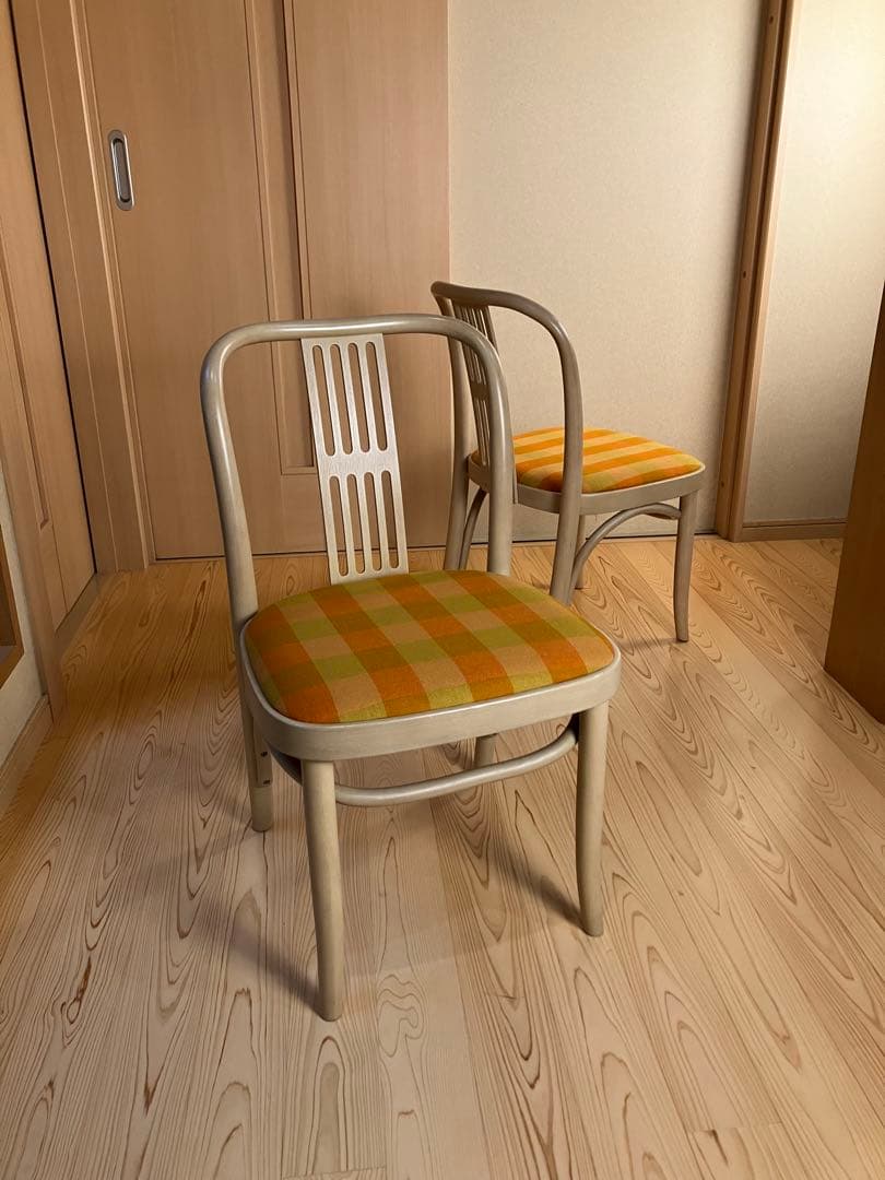 秋田木工　ダイニングチェア　シート張替え済　国産ビンテージ　北欧　曲木　椅子