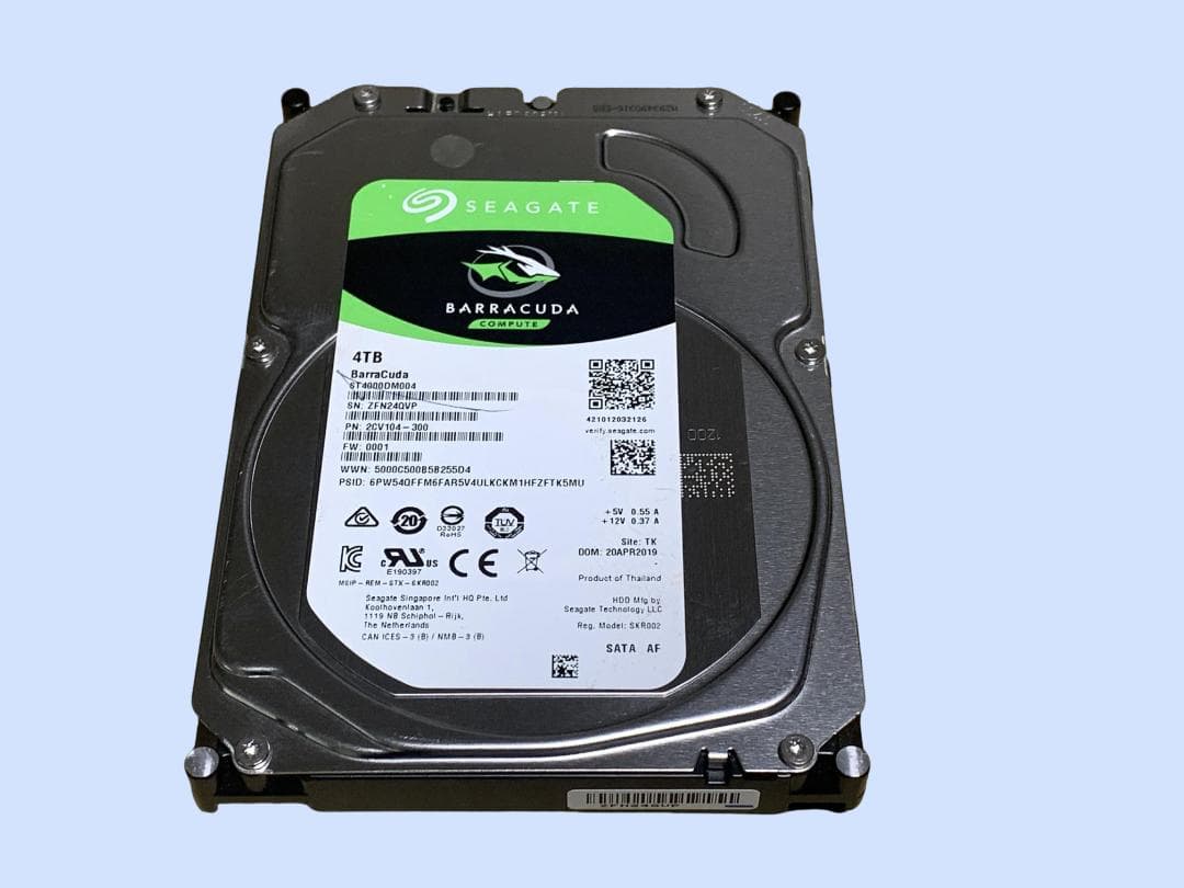 外付けハードディスク・ドライブ M9824 Seagate BarraCuda 4TB ST4000DM004