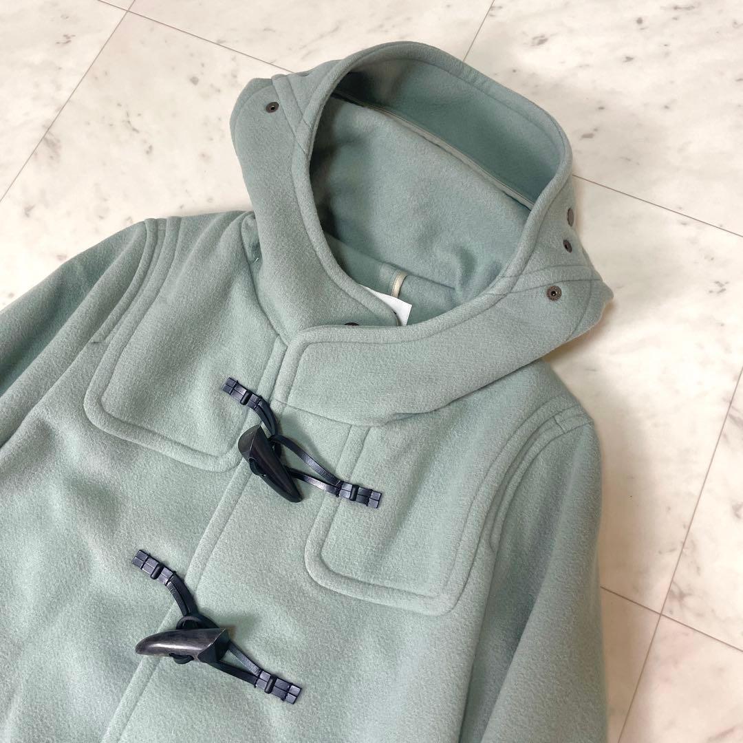 【美品】マカフィー メルトンウール ダッフルコート ブルーグリーン 36 S