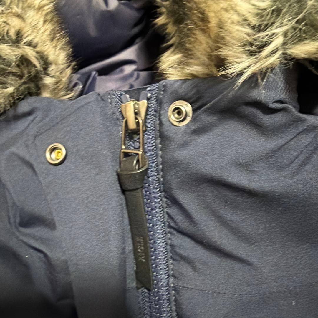 AIGLE ファー付きネイビー ダウンジャケット36size