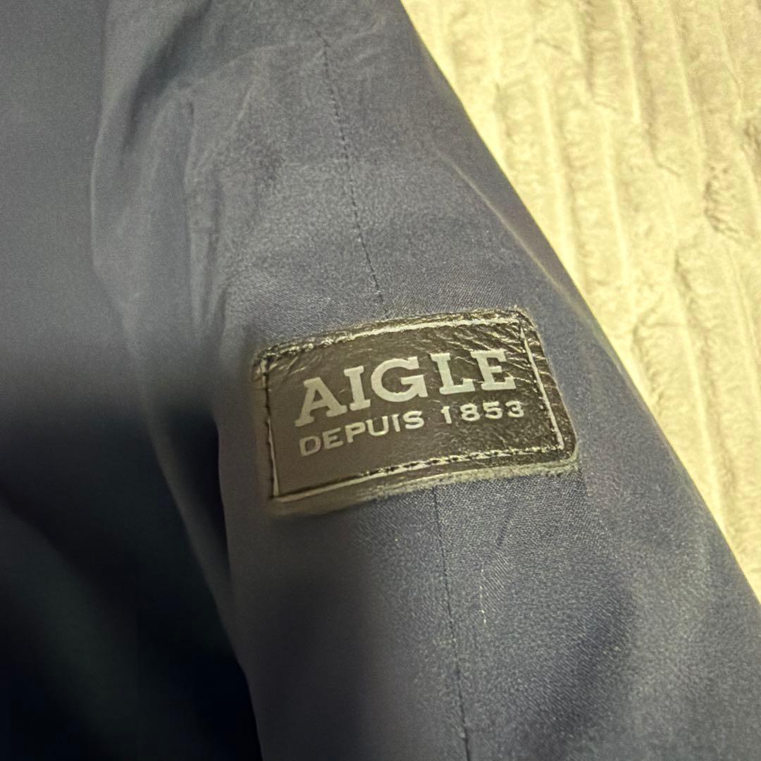 AIGLE ファー付きネイビー ダウンジャケット36size