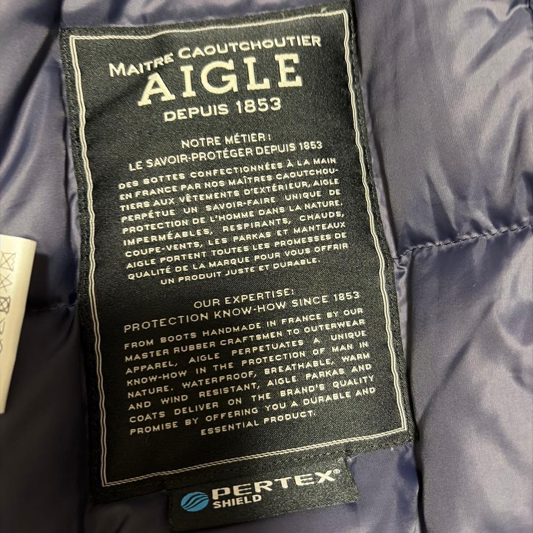 AIGLE ファー付きネイビー ダウンジャケット36size