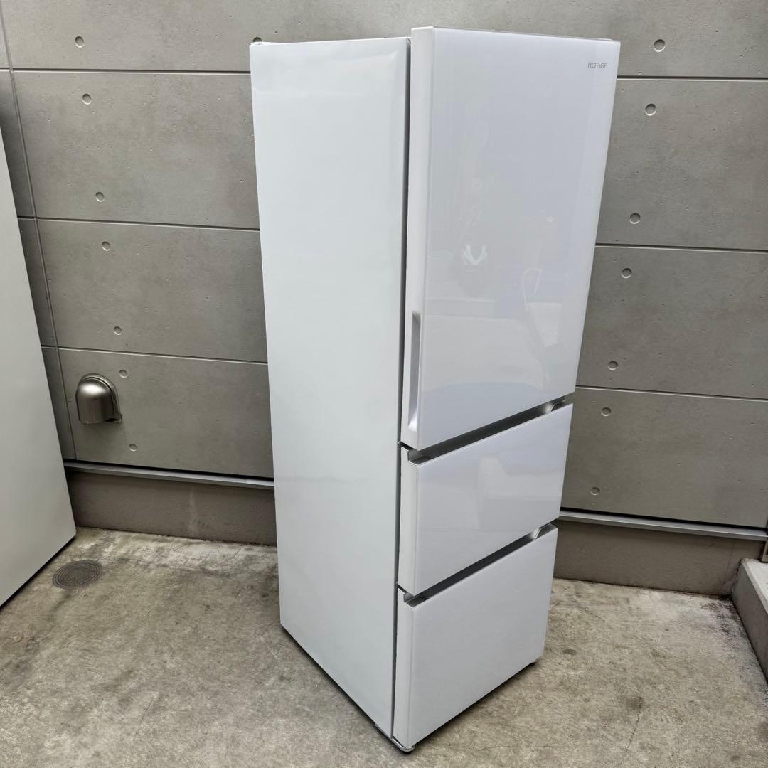 252⭐️2025年製★ほぼ新品★ヤマダ電機　冷蔵庫　3ドア　自動製氷　ガラス扉