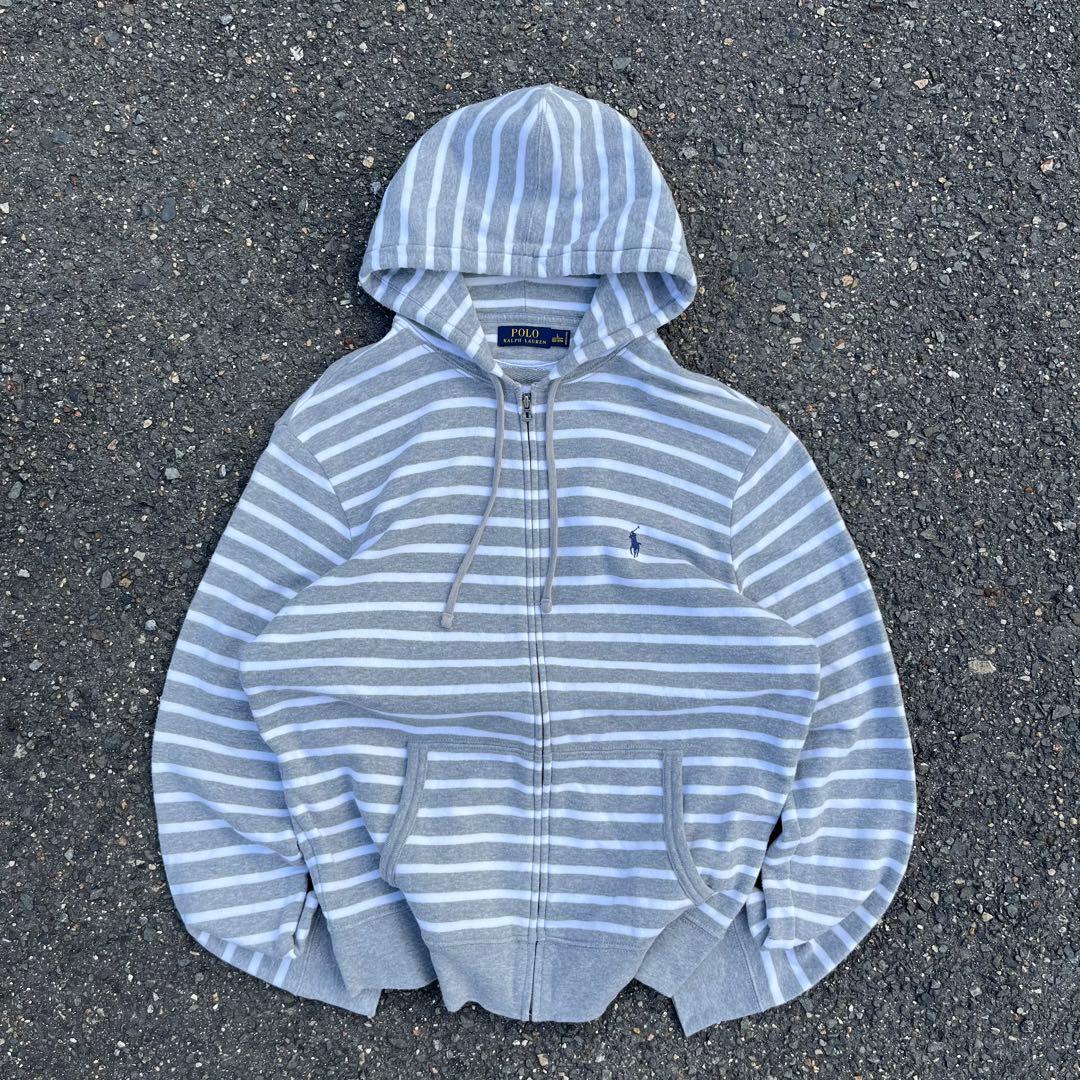 polo ralph lauren 00s パーカー　ボーダー　短丈　y2k