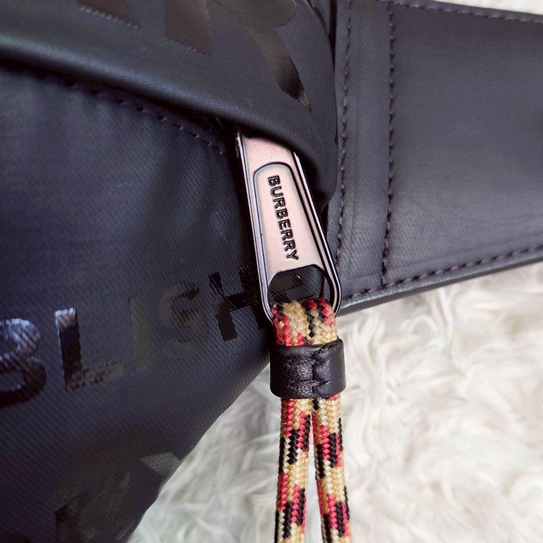 美品 バーバリー ボディバッグ ロゴ 保存袋付き クロスボディ 黒 ユニセックス