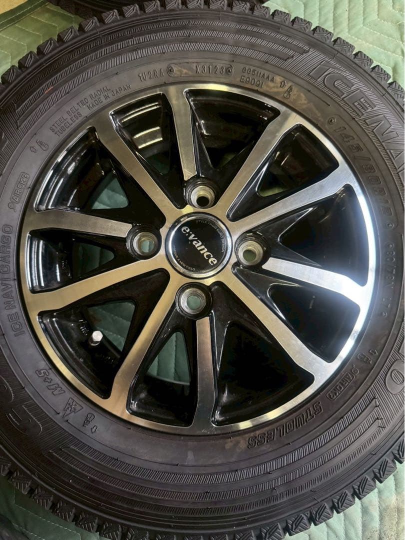 軽バン 軽トラ スタッドレス 145/80R12 2023年製 ホイールセット