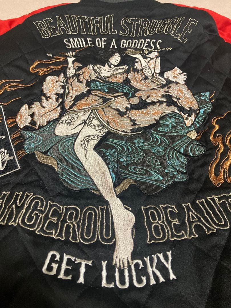 抜刀娘 キルティング スカジャン ジャンバー ブルゾン 着物 セクシー タトゥー