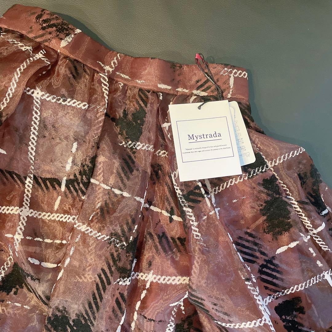 新品未使用マイストラーダ★グラデチェックフロッキースカート