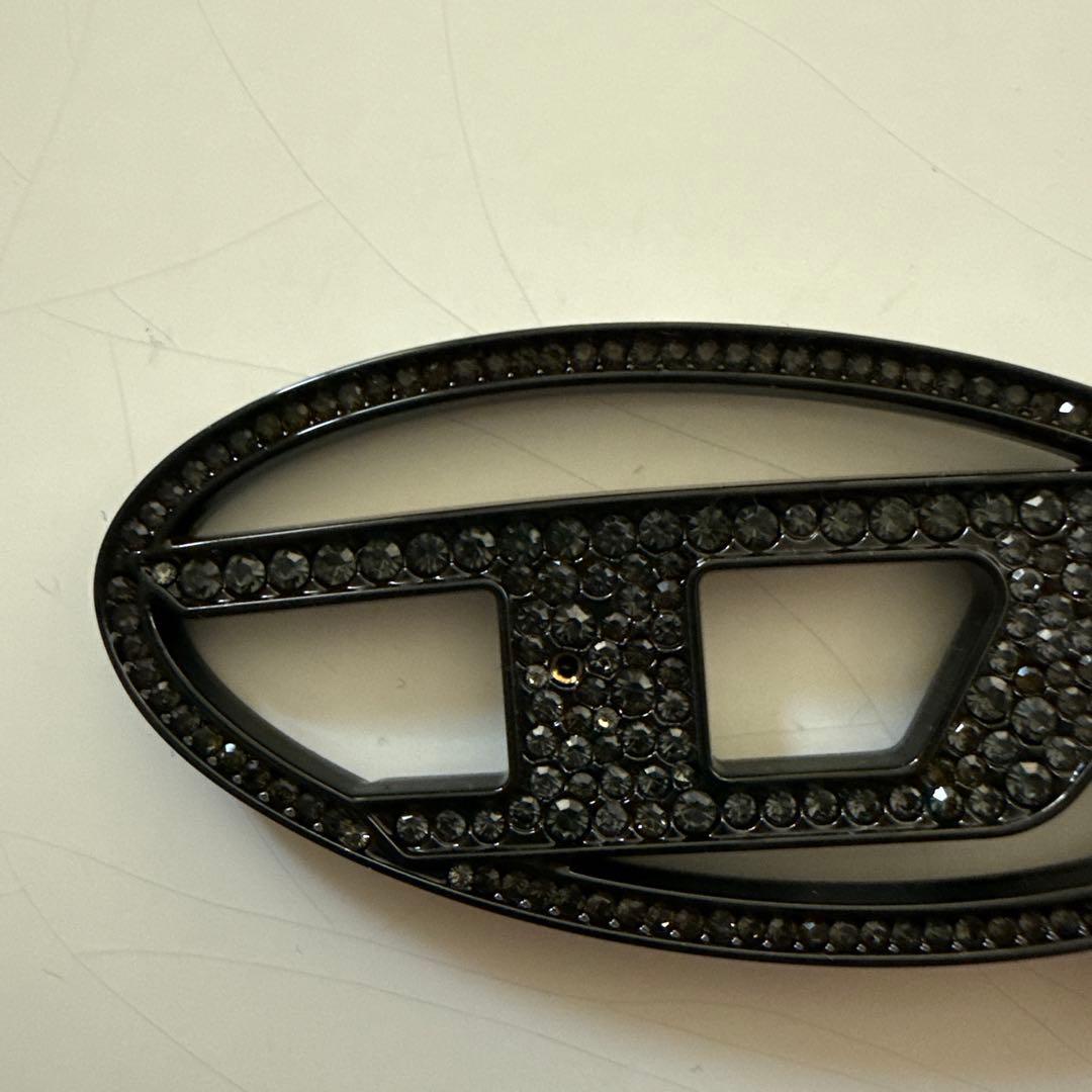 DIESEL キーホルダー キーリング オーバルD ロゴ チャーム　ブラック