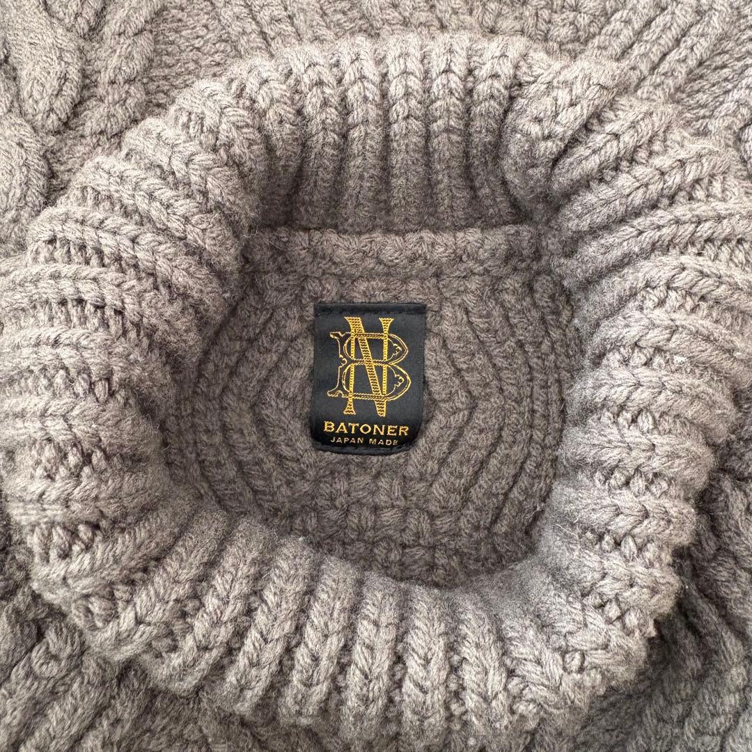 限定SALE 美品✨BATONER バトナー　ウール　ケーブルニット　ハイネック