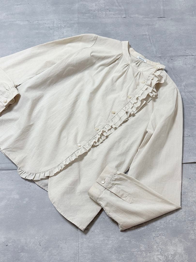 1/25終◆美品✨hatsutoki 西脇 ナチュラル 自然 ブラウス　播州織