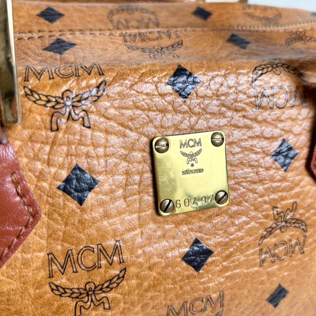 【美品】 MCM 2way ミニ ボストンバッグ ハンドバッグ ブラウン