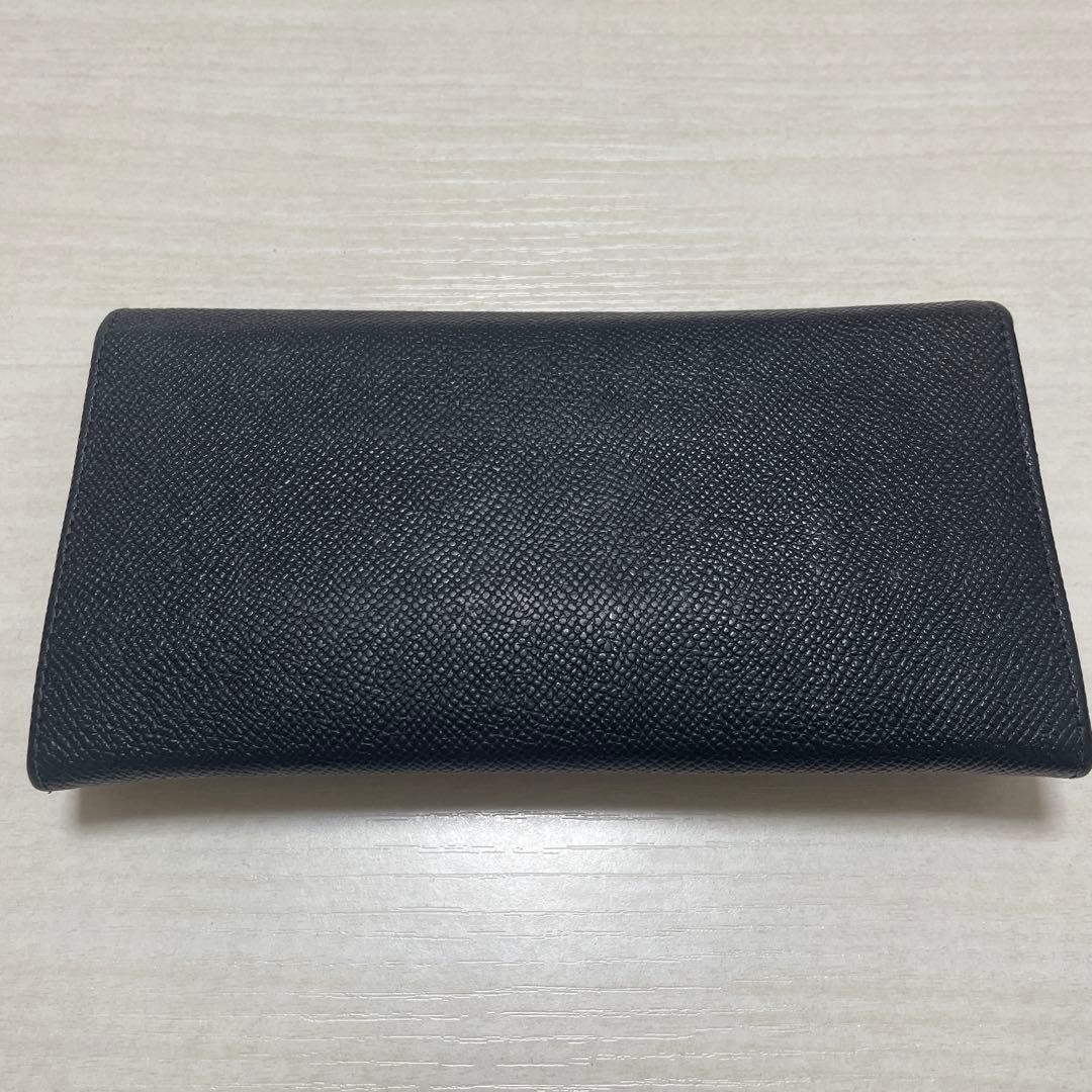 ブラック 合成皮革 二つ折り長財布