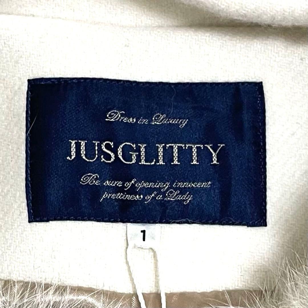 新品ジャスグリッティ ビット付きダッフルコート　フォックスファー　ウールコート