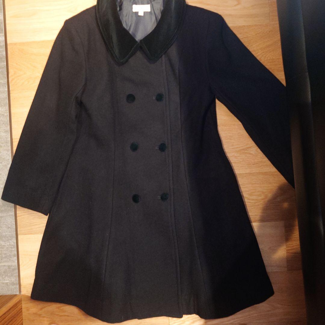 お受験130濃紺ウールコート