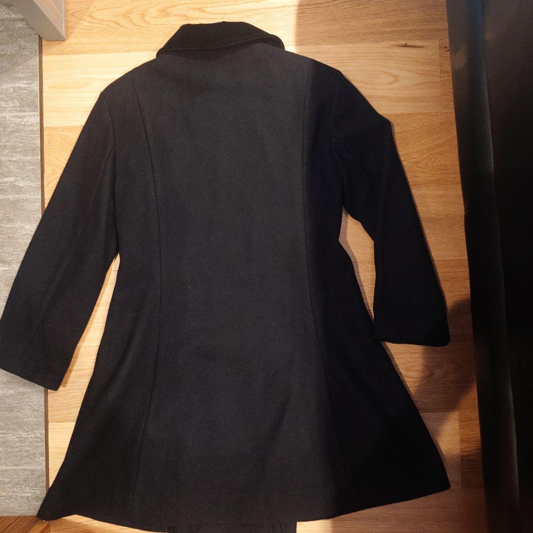 お受験130濃紺ウールコート