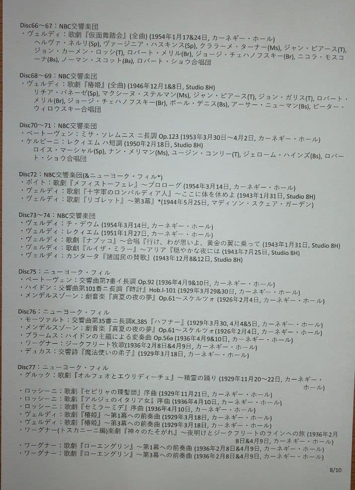 トスカニーニ／コンプリートＲＣＡコレクション（８４ＣＤ＋１ＤＶＤ、未開封）