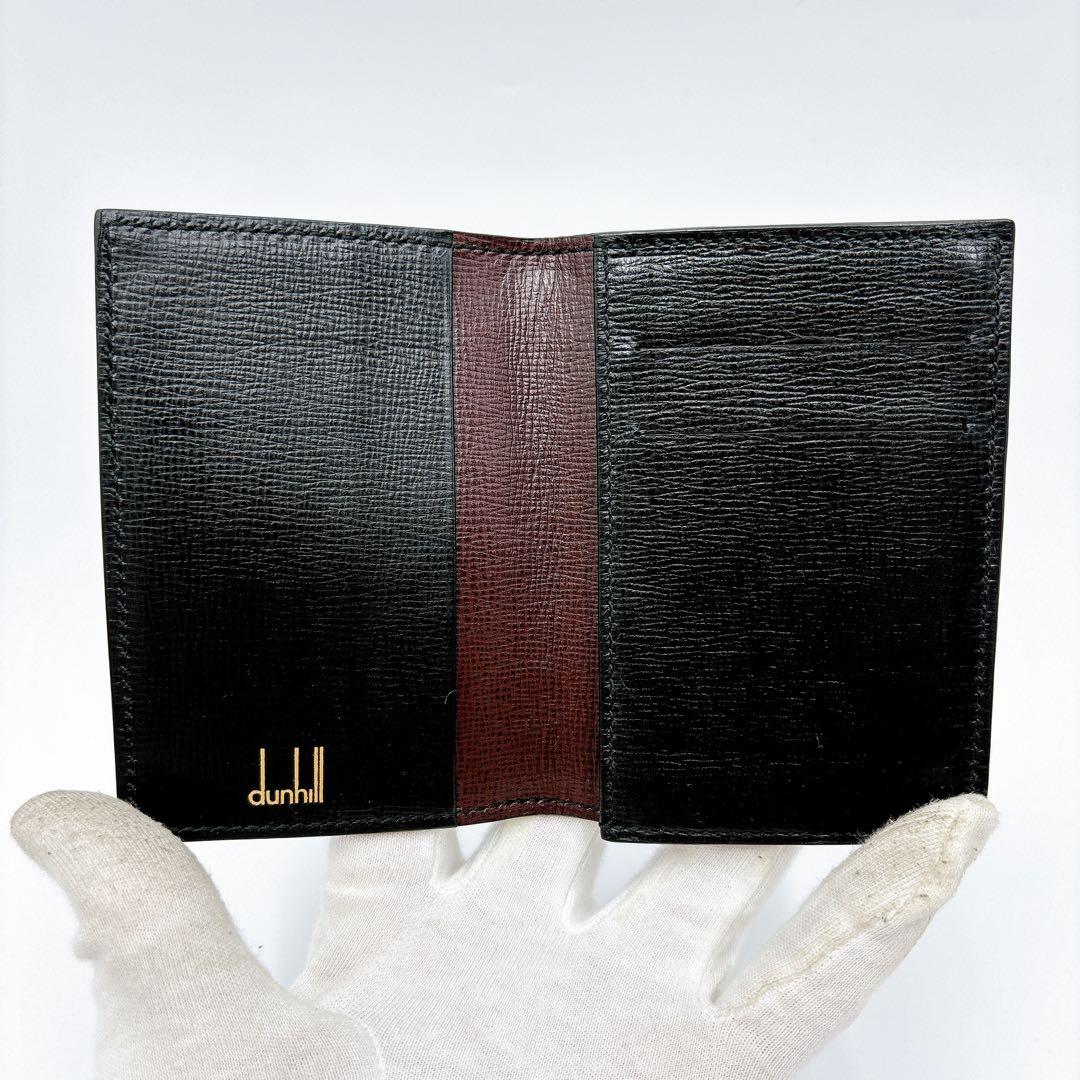 極美品 ＊ dunhill ダンヒル レザー 名刺入れ カードケース ブラック