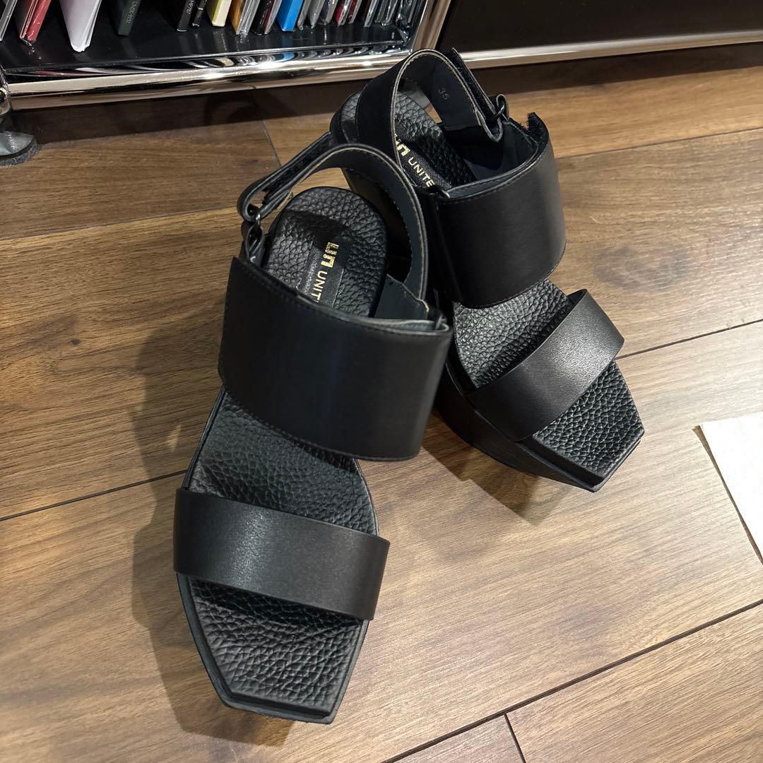 靴 UNITED NUDE Delta Wedge Sandal Black 35