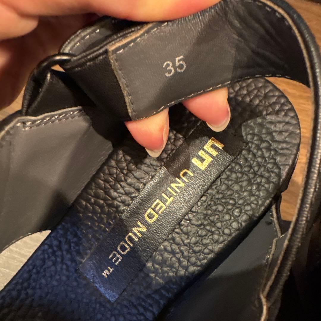 靴 UNITED NUDE Delta Wedge Sandal Black 35