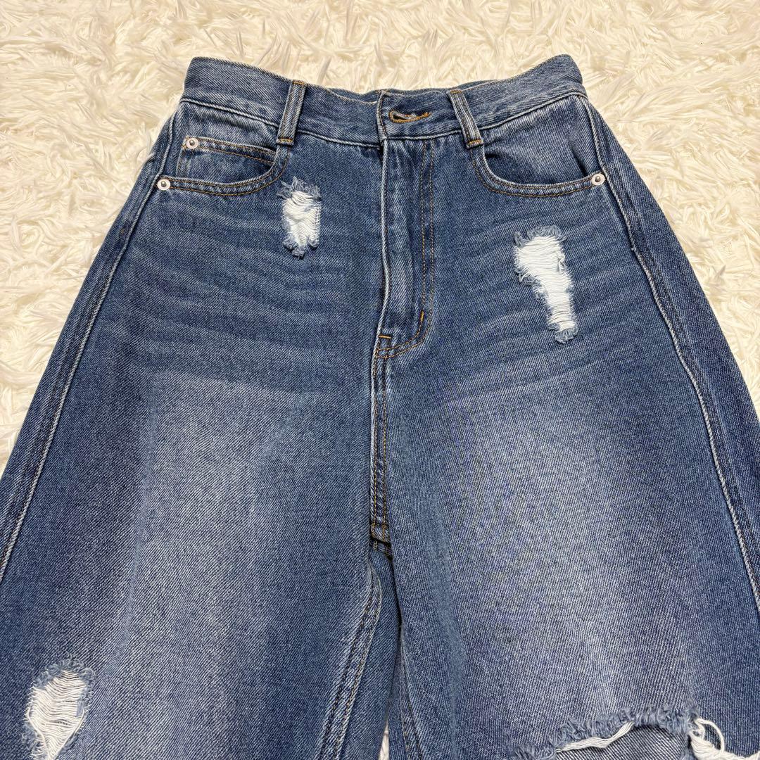 アメリヴィンテージ HEM FRINGE EGG DENIM
